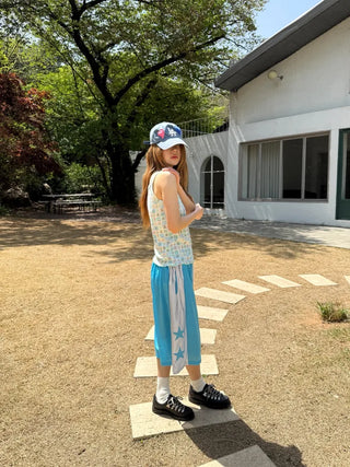 [4 colors] Star Mesh Basketball Pants