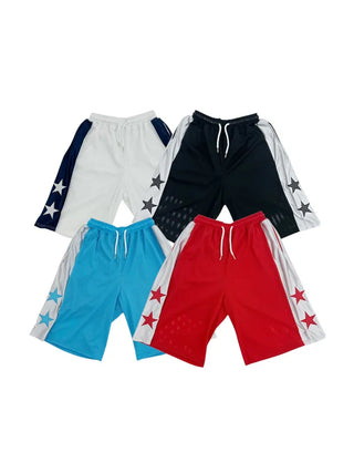 [4 colors] Star Mesh Basketball Pants