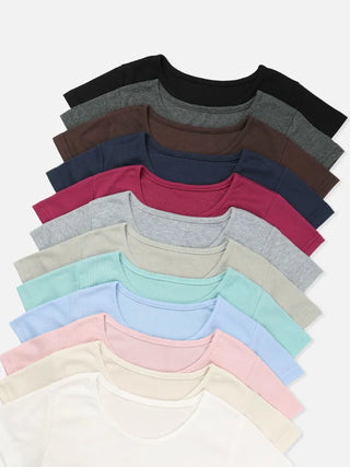 [12 colors] Simple Slim T-shirt