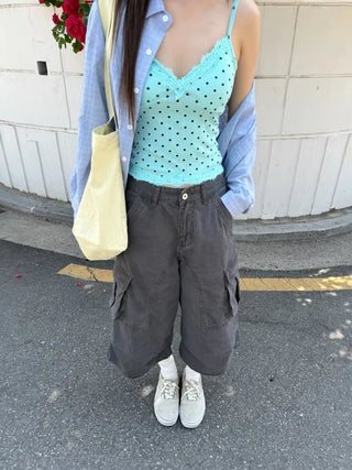 [4 colors] Check Crop Summer Shirt