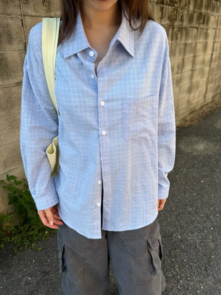[4 colors] Check Crop Summer Shirt