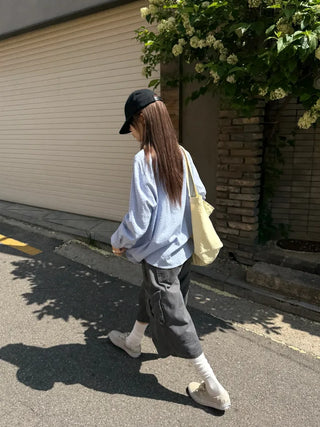 [4 colors] Check Crop Summer Shirt