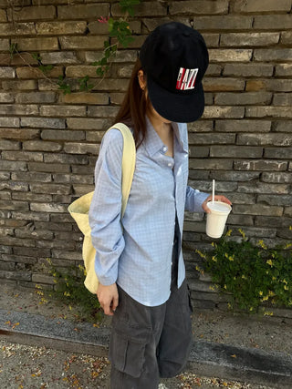[4 colors] Check Crop Summer Shirt