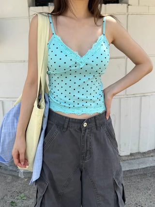[4 colors] Dot Pad Bra Top