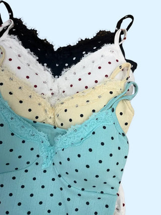 [4 colors] Dot Pad Bra Top