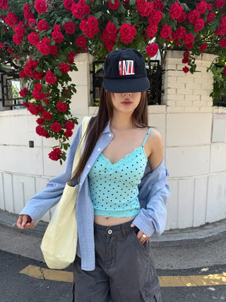 [4 colors] Dot Pad Bra Top