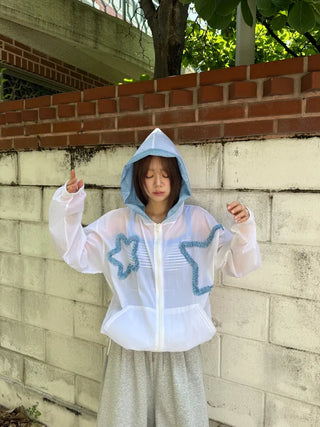 [2 colors] Star Frill Windbreaker