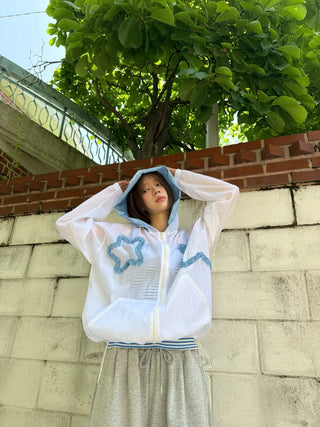 [2 colors] Star Frill Windbreaker