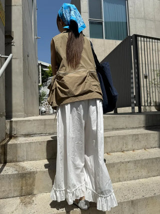 [2 colors] Pure Frill Ribbon Pants