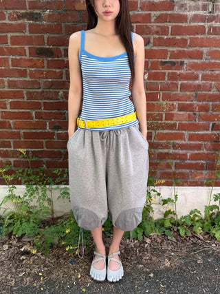 [3 colors] Knee Pad Sweat Bermuda Pants