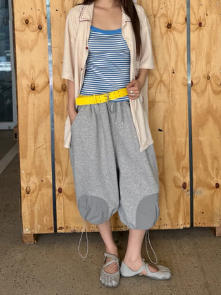 [3 colors] Knee Pad Sweat Bermuda Pants