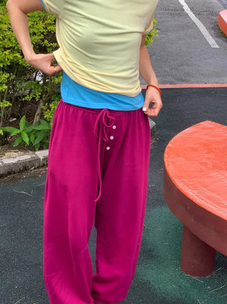 [8 colors] Summer Button Point Jogger Pants