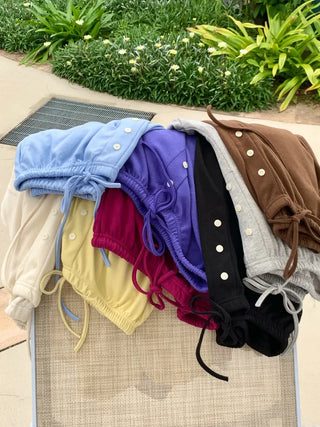 [8 colors] Summer Button Point Jogger Pants