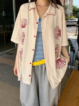 [3 colors] Clam Short-Sleeve Shirt