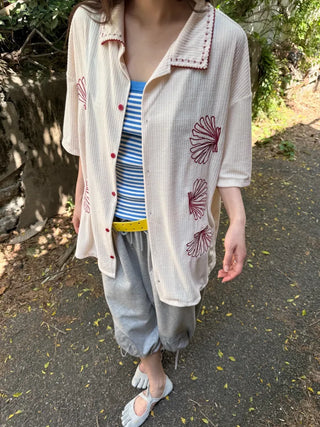 [3 colors] Clam Short-Sleeve Shirt