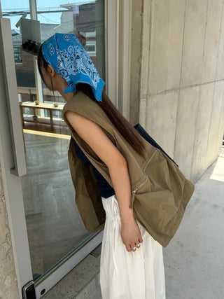 [3 colors] Multi-pocket nylon vest