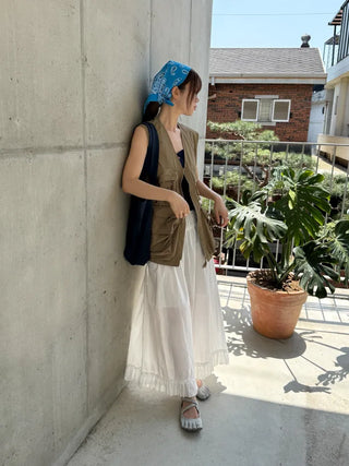 [3 colors] Multi-pocket nylon vest