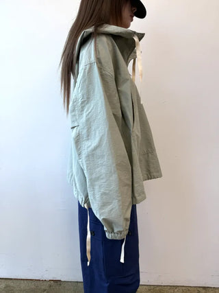 [3 colors] Pale Crop Hooded Anorak
