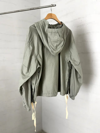 [3 colors] Pale Crop Hooded Anorak