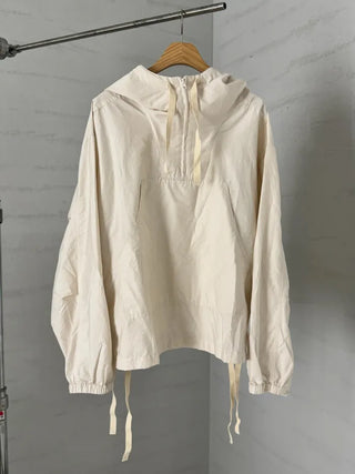 [3 colors] Pale Crop Hooded Anorak