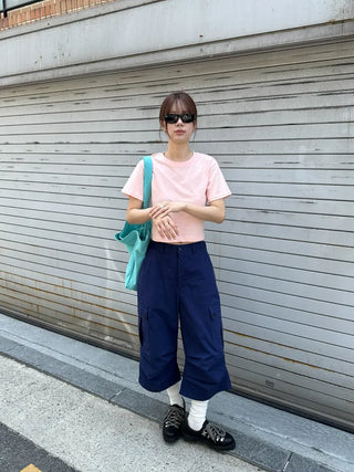 [15 colors] Candy Cotton Crop T-shirt