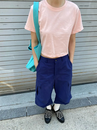 [15 colors] Candy Cotton Crop T-shirt
