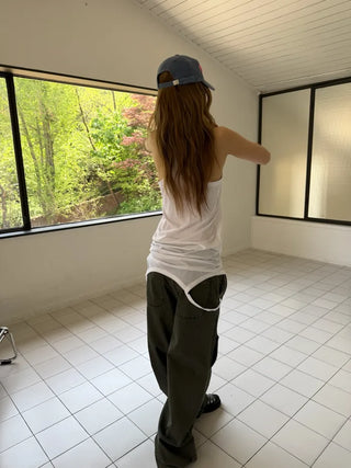 [3 colors] Unusual sleeveless jacket
