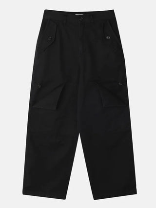 [2 colors] Button flap wide pants