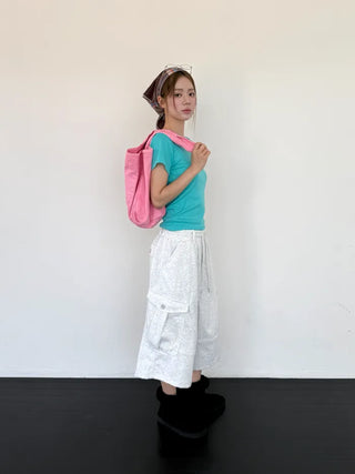[3 colors] Belted Bermuda Training Pants