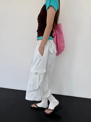 [3 colors] Belted Bermuda Training Pants