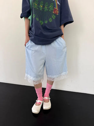 [3 colors] Clover Pigment Band Print Box Fit Short Sleeve Tee