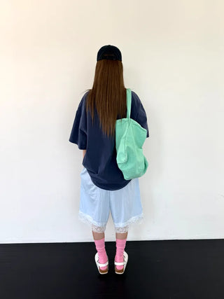 [3 colors] Clover Pigment Band Print Box Fit Short Sleeve Tee