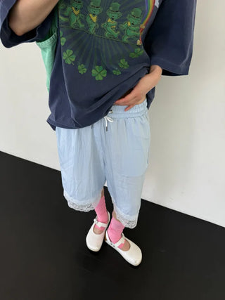 [3 colors] Clover Pigment Band Print Box Fit Short Sleeve Tee