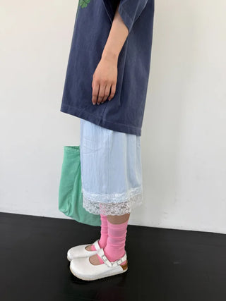 [3 colors] Clover Pigment Band Print Box Fit Short Sleeve Tee