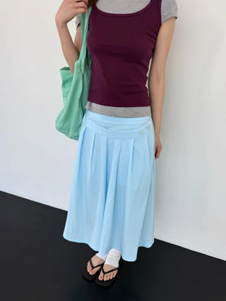 [2 colors] Asymmetrical Off-Shoulder T-Shirt