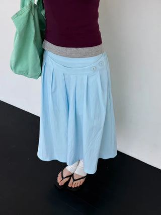 [2 colors] Asymmetrical Off-Shoulder T-Shirt