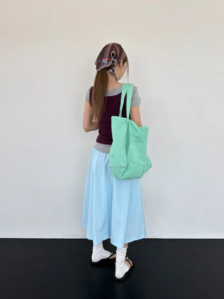 [2 colors] Asymmetrical Off-Shoulder T-Shirt