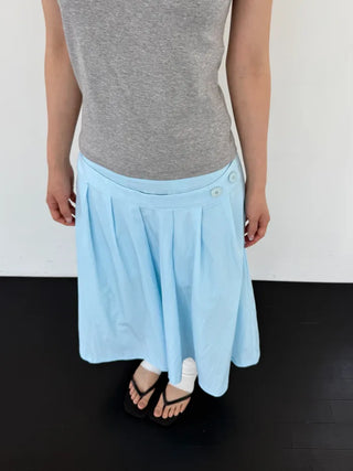 [3 colors] Double Waist Pleated Skirt