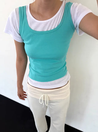 [9 colors] Round Sleeveless Top