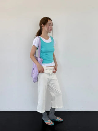 [9 colors] Round Sleeveless Top