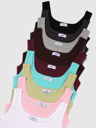 [9 colors] Round Sleeveless Top