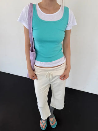 [9 colors] Round Sleeveless Top