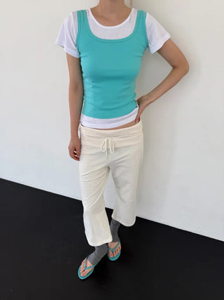 [9 colors] Round Sleeveless Top