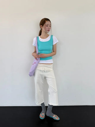 [9 colors] Round Sleeveless Top