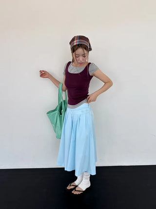[9 colors] Round Sleeveless Top