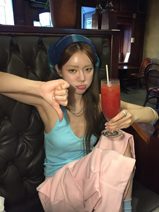 [3 colors] Halter neck sleeveless top