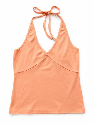 [3 colors] Halter neck sleeveless top