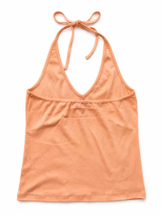 [3 colors] Halter neck sleeveless top