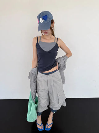[2 colors] Half Cargo Bermuda Pants