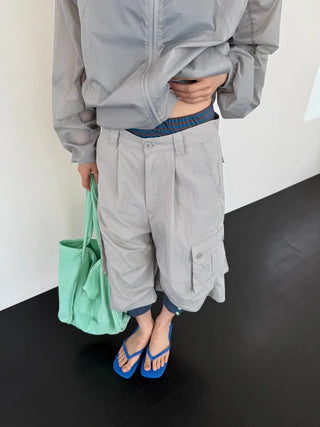 [2 colors] Half Cargo Bermuda Pants